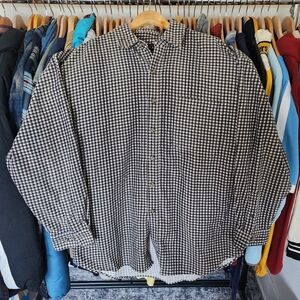 90s Anchor Blue Plaid Button Up Shirt